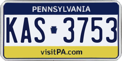 PA license plate KAS3753