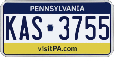 PA license plate KAS3755