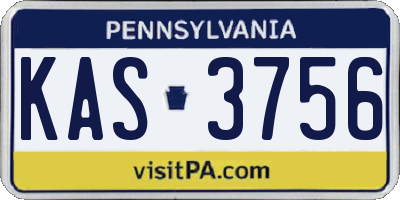 PA license plate KAS3756