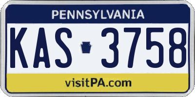 PA license plate KAS3758