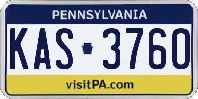 PA license plate KAS3760