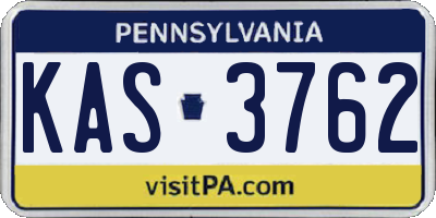 PA license plate KAS3762