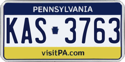 PA license plate KAS3763
