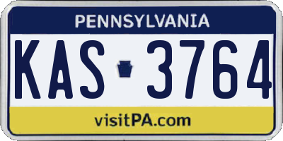 PA license plate KAS3764