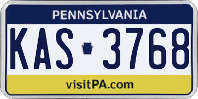 PA license plate KAS3768