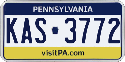 PA license plate KAS3772