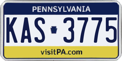 PA license plate KAS3775