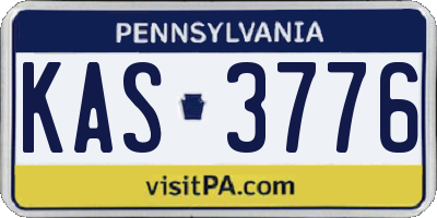 PA license plate KAS3776
