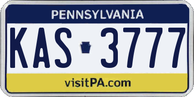 PA license plate KAS3777
