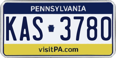 PA license plate KAS3780