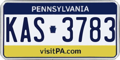 PA license plate KAS3783