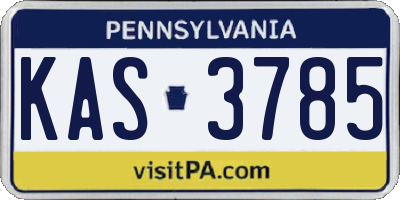 PA license plate KAS3785