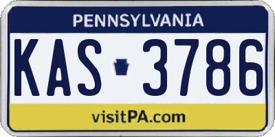 PA license plate KAS3786