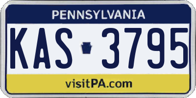 PA license plate KAS3795