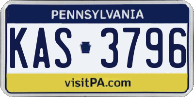PA license plate KAS3796