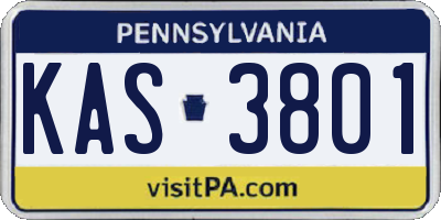 PA license plate KAS3801