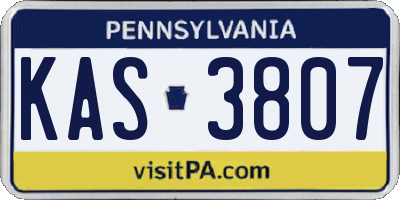 PA license plate KAS3807