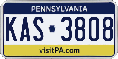 PA license plate KAS3808