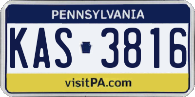 PA license plate KAS3816