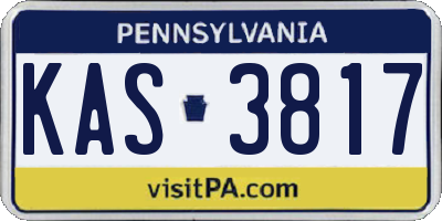 PA license plate KAS3817