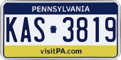 PA license plate KAS3819