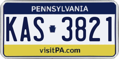 PA license plate KAS3821