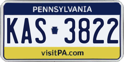 PA license plate KAS3822