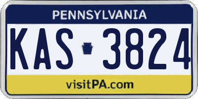 PA license plate KAS3824