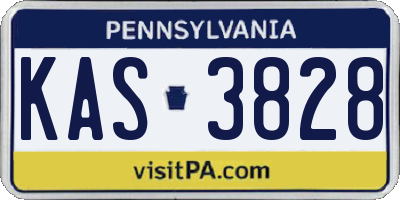 PA license plate KAS3828
