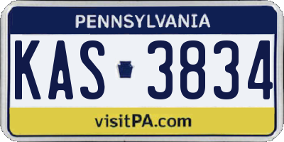 PA license plate KAS3834