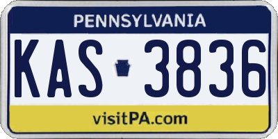PA license plate KAS3836