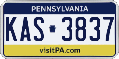 PA license plate KAS3837