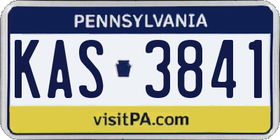 PA license plate KAS3841