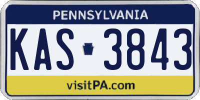 PA license plate KAS3843