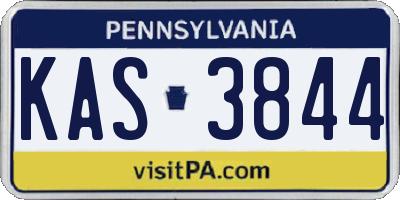 PA license plate KAS3844