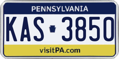 PA license plate KAS3850