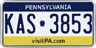 PA license plate KAS3853