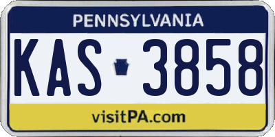 PA license plate KAS3858