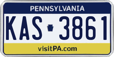 PA license plate KAS3861
