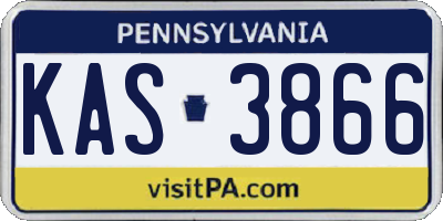PA license plate KAS3866