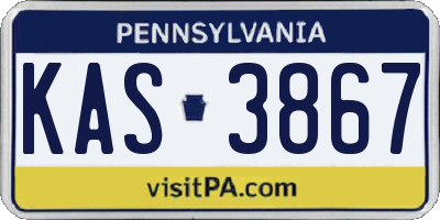 PA license plate KAS3867