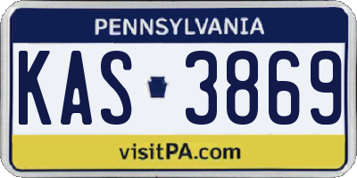 PA license plate KAS3869