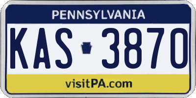 PA license plate KAS3870