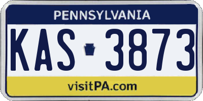 PA license plate KAS3873