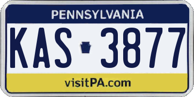 PA license plate KAS3877
