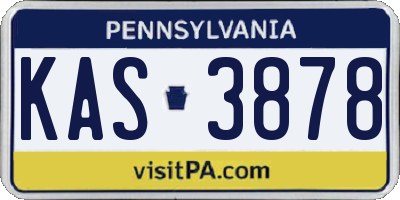 PA license plate KAS3878