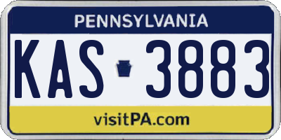 PA license plate KAS3883