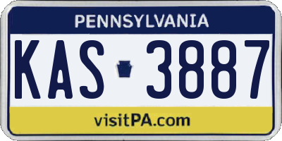 PA license plate KAS3887