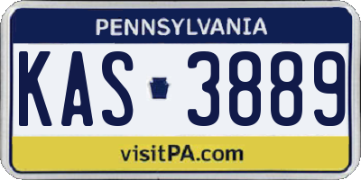 PA license plate KAS3889
