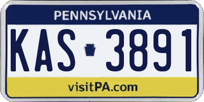 PA license plate KAS3891